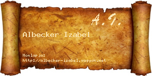 Albecker Izabel névjegykártya